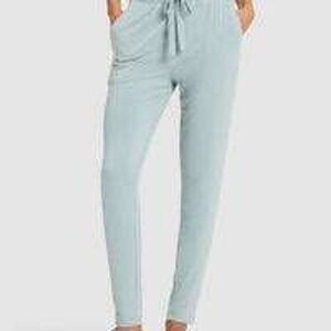 Cozy‎ Earth Bamboo Tapered Pants XL Powder Blue Soft Stretch Knit Lounge NWT